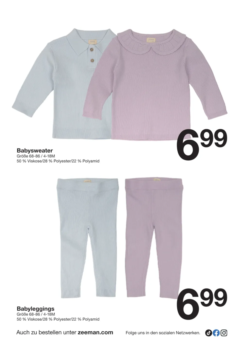 Zeeman Prospekt ab 10.10.2026 Seite 2 mit Babysweater & Babyleggings in verschiedenen Farben