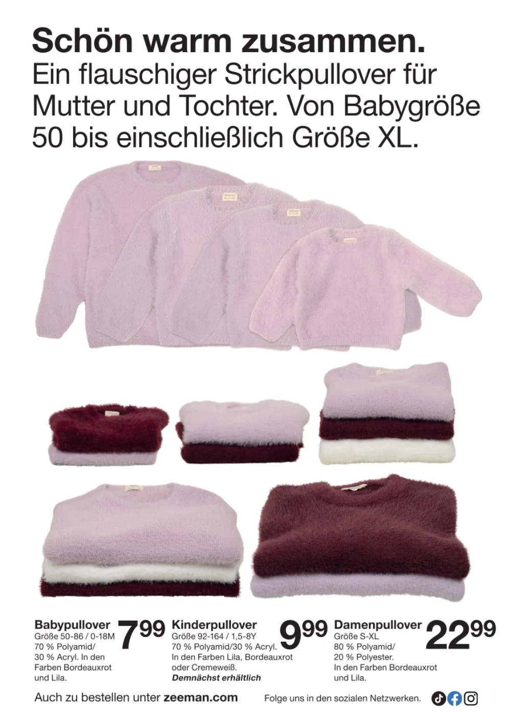 Zeeman Prospekt ab 10.10.2026 Seite 4 mit Babypullover, Kinderpullover & Damenpullover