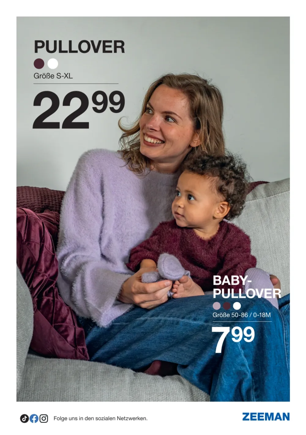 Zeeman Prospekt ab 10.10.2026 Seite 5 mit flauschigem Damenpullover & Babypullover