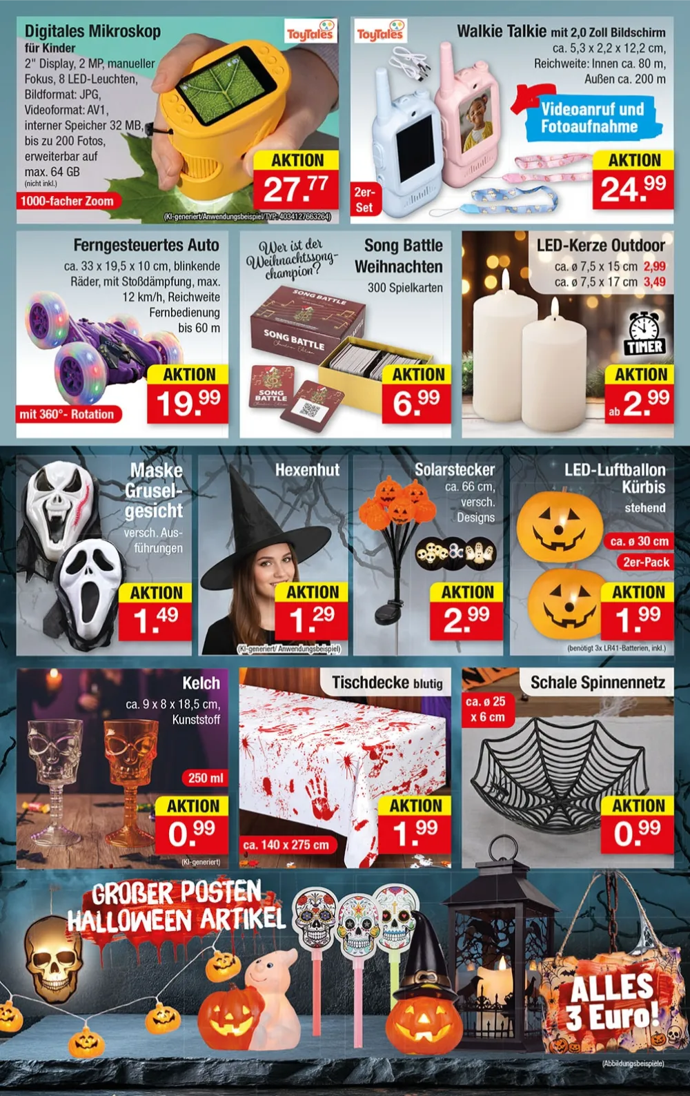 Zimmermann Prospekt KW 42 Seite 8 mit Digitales Mikroskop, Walkie Talkie, Maske, Hexenhut & Halloween-Deko