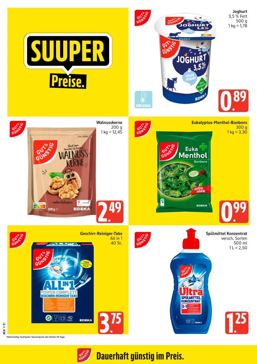 Edeka Nord Angebote KW 43 Seite 4 mit Angebote für Joghurt 3,5% Fett, Walnusskerne & Eukalyptus-Menthol-Bonbons