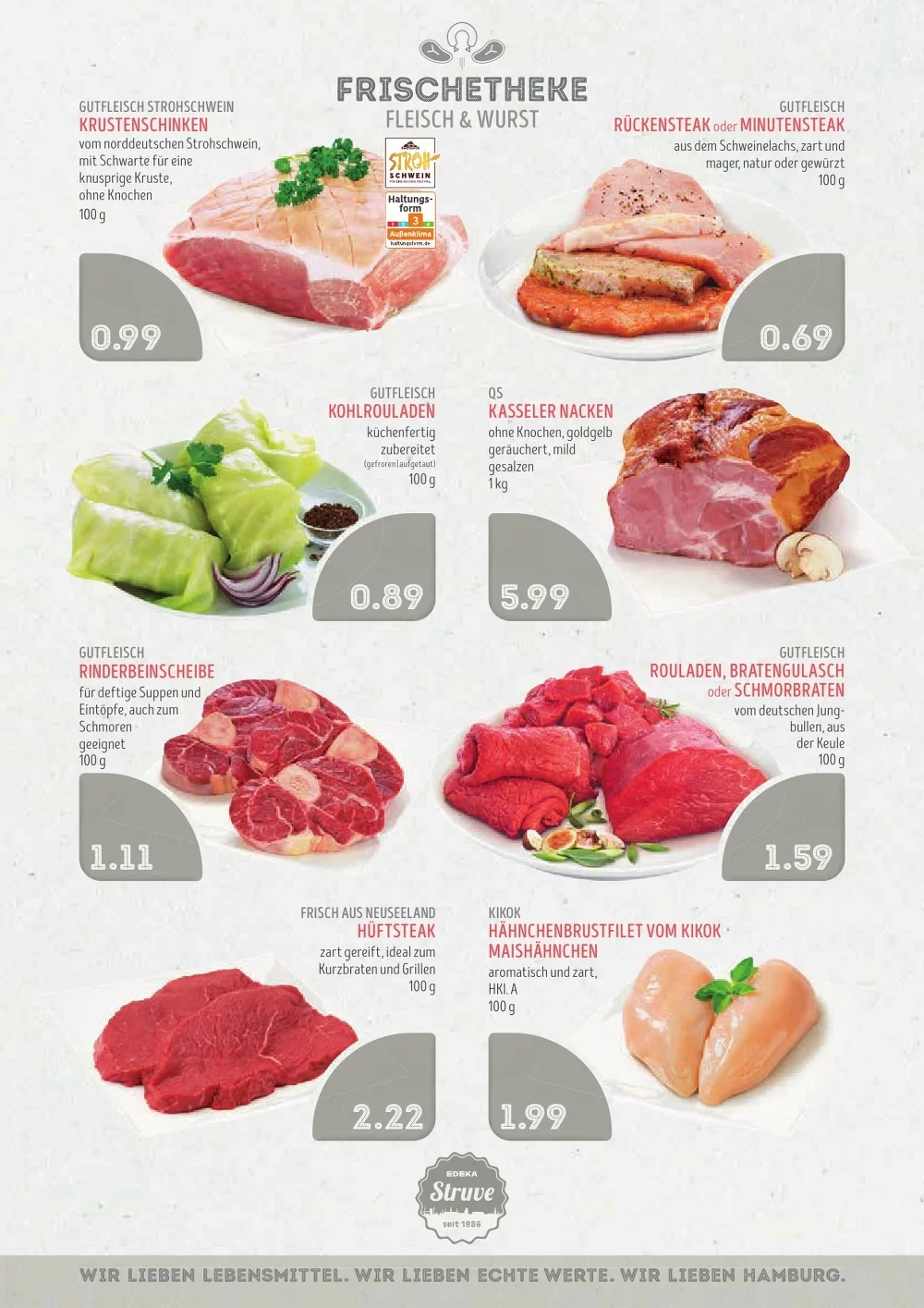 Edeka Struve Prospekt KW 43 Seite 4 mit Krustenschinken, Rückensteak, Kohlrouladen & Kasseler Nacken