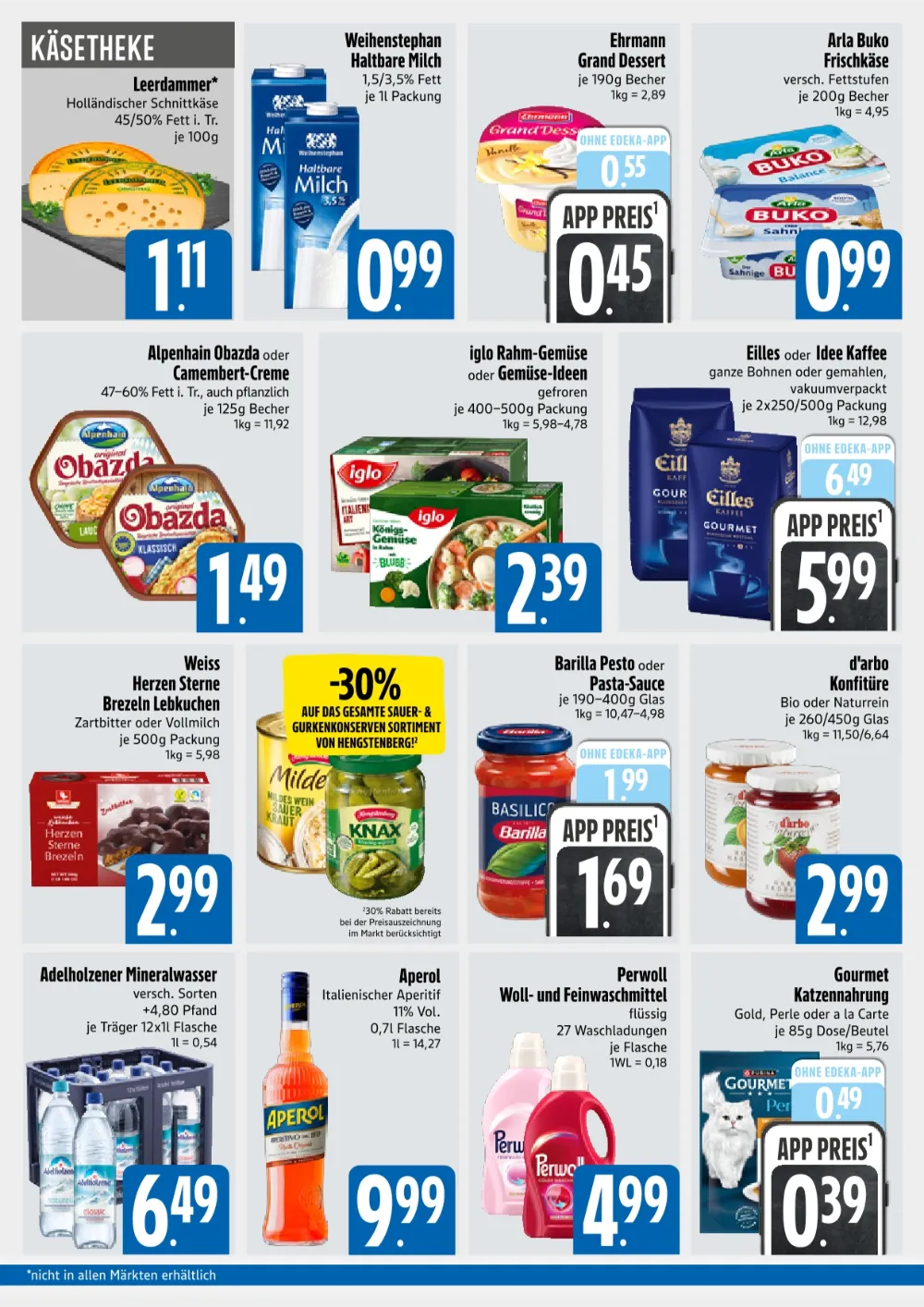 Edeka Xpress Prospekt KW 43 Seite 2 mit Leerdammer, Weihenstephan Haltbare Milch & Ehrmann Grand Dessert