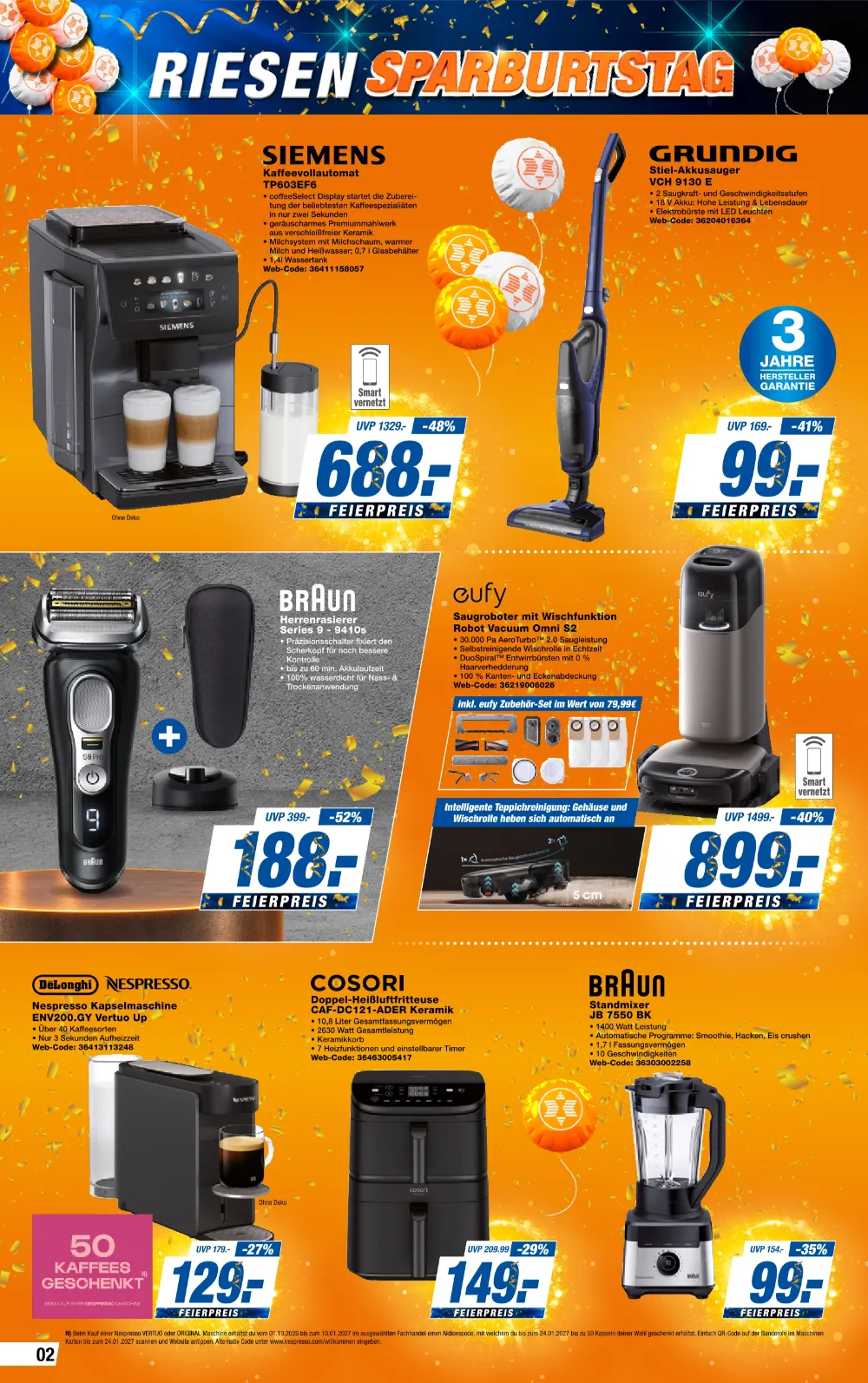 Expert Bening Angebote KW 43 Seite 2 mit angeboten für Siemens Kaffeevollautomat, Grundig Staubsauger & Braun Rasierer