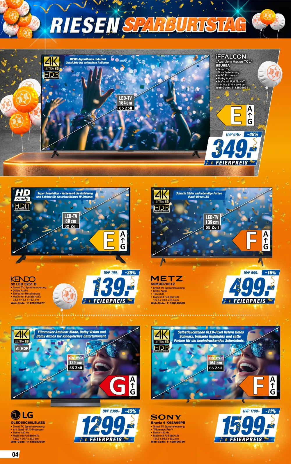 Expert Bening Angebote KW 43 Seite 4 mit angeboten für iFFALCON LED-TV, Kendo 32 LED, Metz TV & LG OLED TV