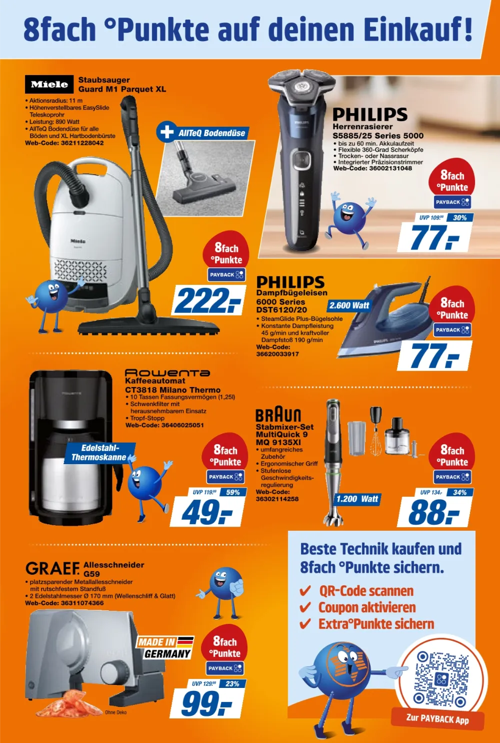 Expert Bening Prospekt KW 44, Seite 5 Miele Staubsauger, Philips Herrenrasierer, Rowenta Kaffeeautomat und Braun Stabmixer