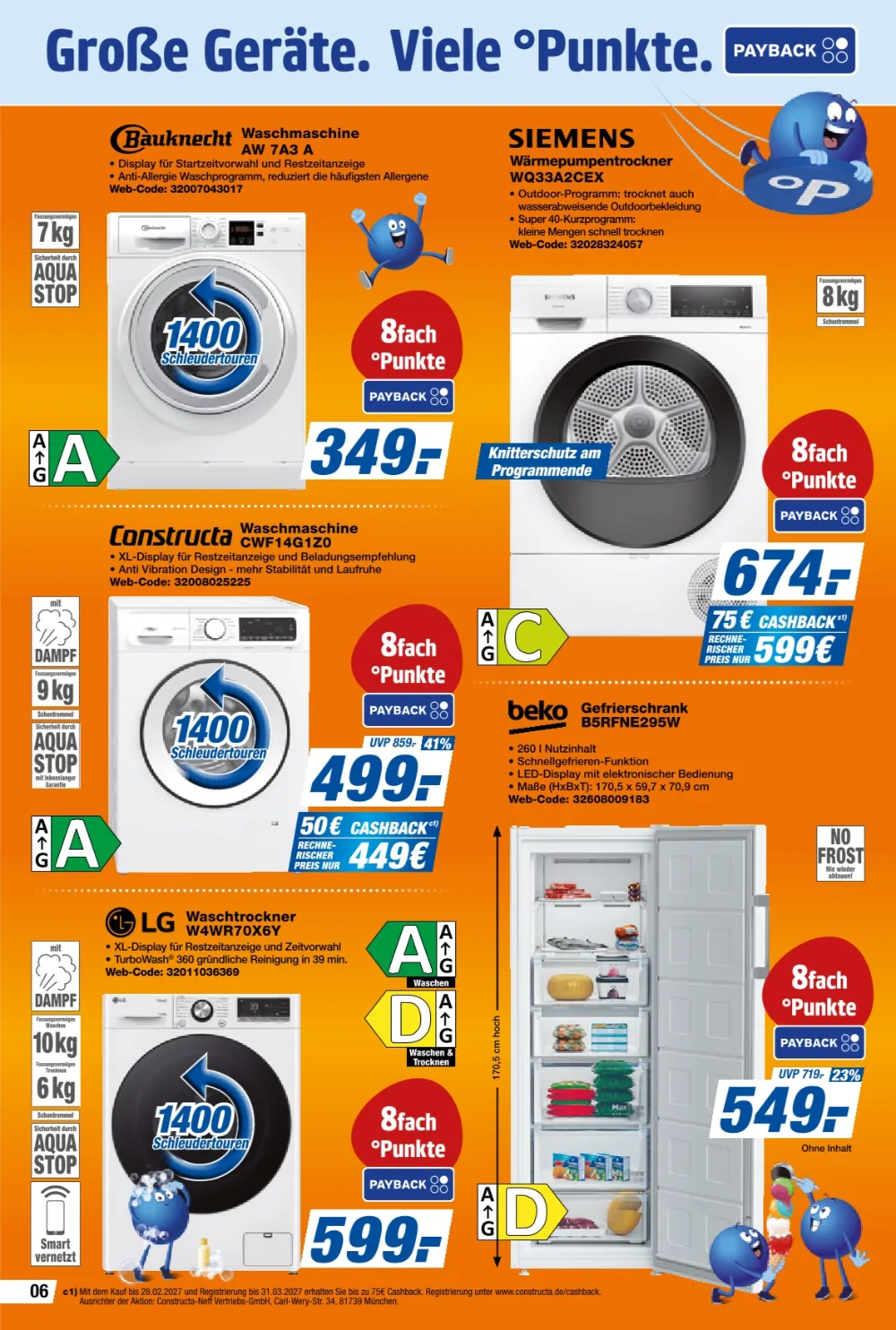 Expert Bening Prospekt KW 44, Seite 6 Bauknecht Waschmaschine, Siemens Wärmepumpentrockner und Beko Gefrierschrank
