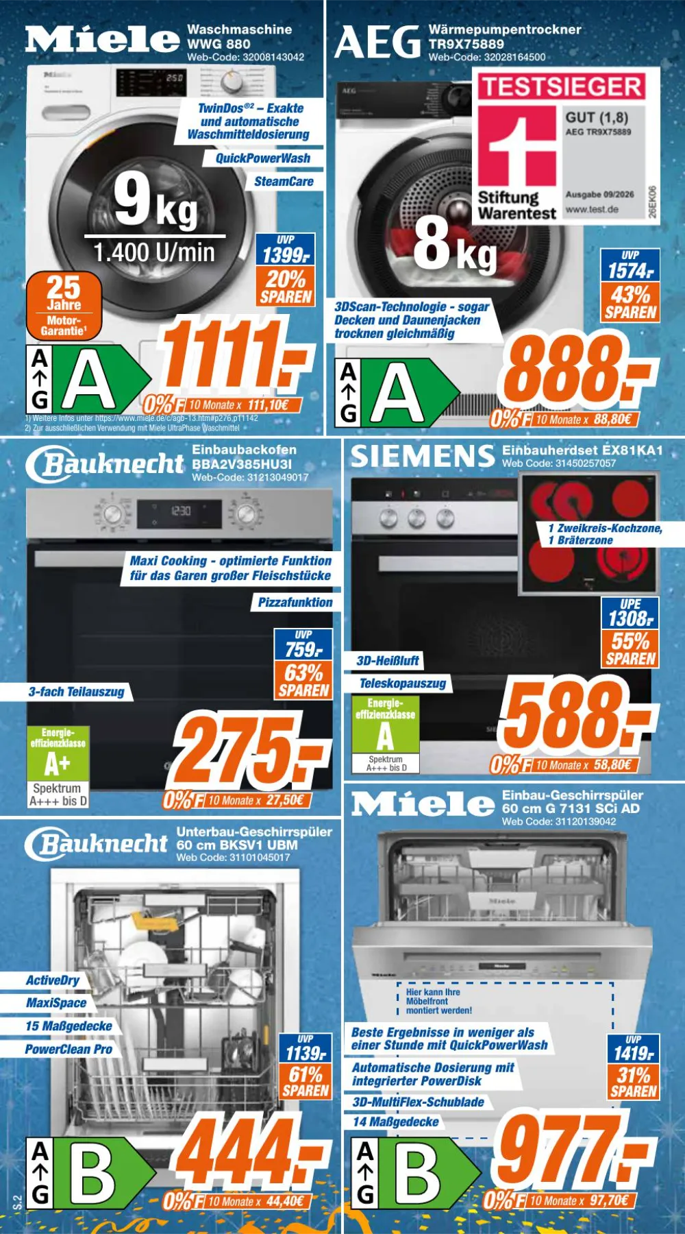 Expert Klein Prospekt ab 17.10.2026 Seite 1 mit Miele WWG 880, AEG TR9X75889, Bauknecht Backofen & Siemens Einbauherdset
