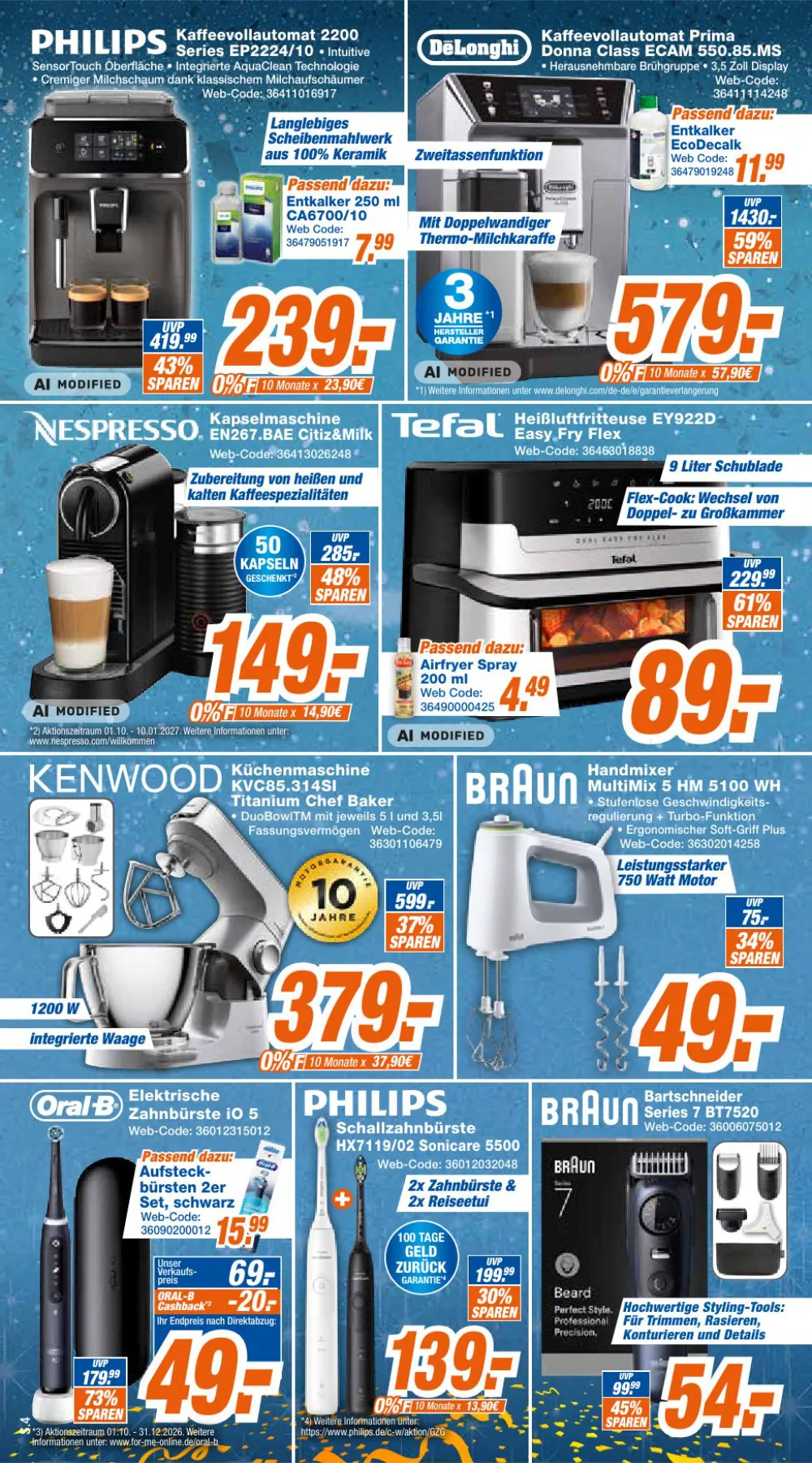 Expert Klein Prospekt KW 43 Seite 3 mit Philips EP2224/10, DeLonghi ECAM 550.85.MS, Nespresso Citiz&Milk & Tefal EY922D
