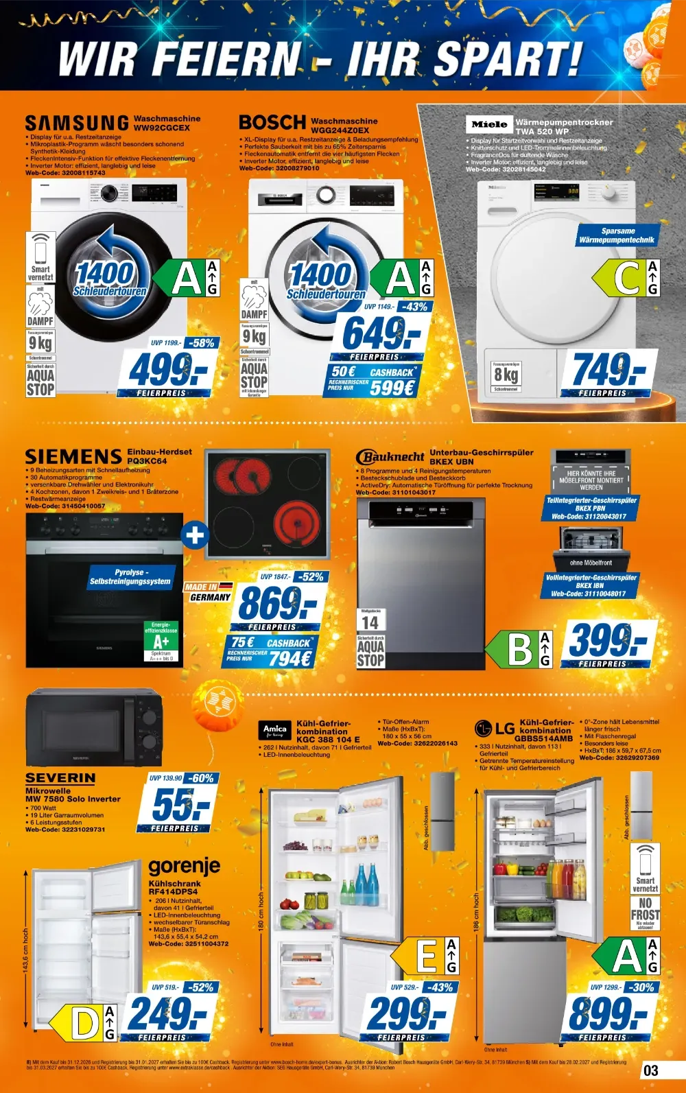 Expert Octomedia Angebote KW 43 Seite 3 mit angeboten für Samsung Waschmaschine, Bosch Waschmaschine & Miele Trockner