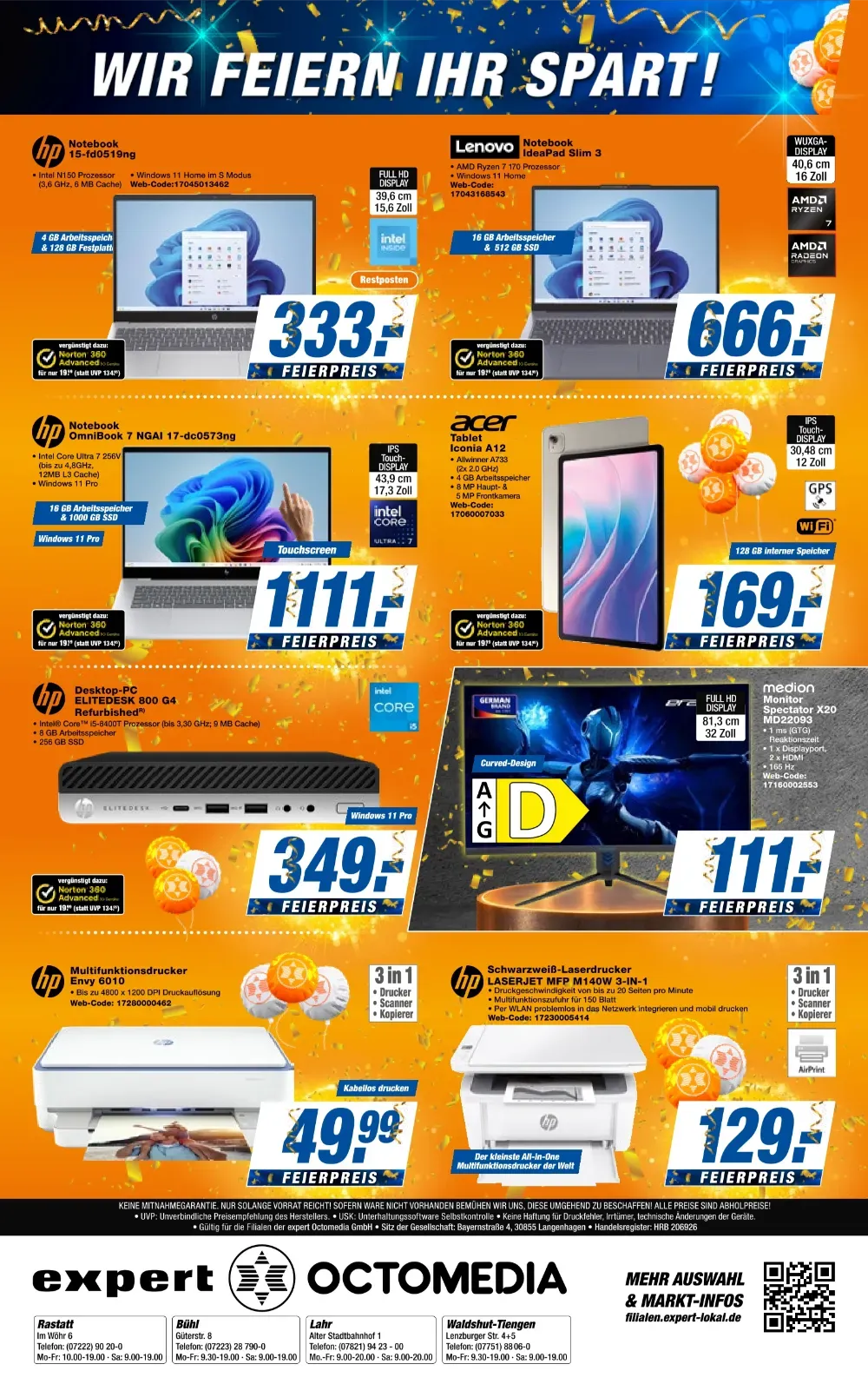 Expert Octomedia Angebote KW 43 Seite 8 mit angeboten für HP Notebook 15, Lenovo IdeaPad, HP Desktop PC & HP Drucker