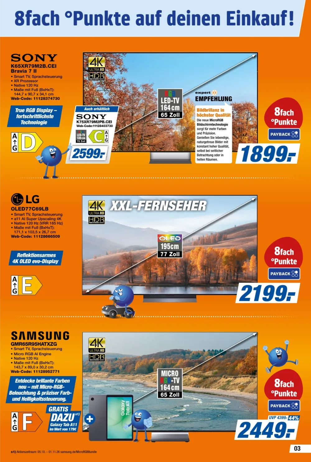 Expert Octomedia Prospekt KW 44, Seite 3 Sony Bravia 4K TV, LG OLED TV und Samsung Micro RGB-TV