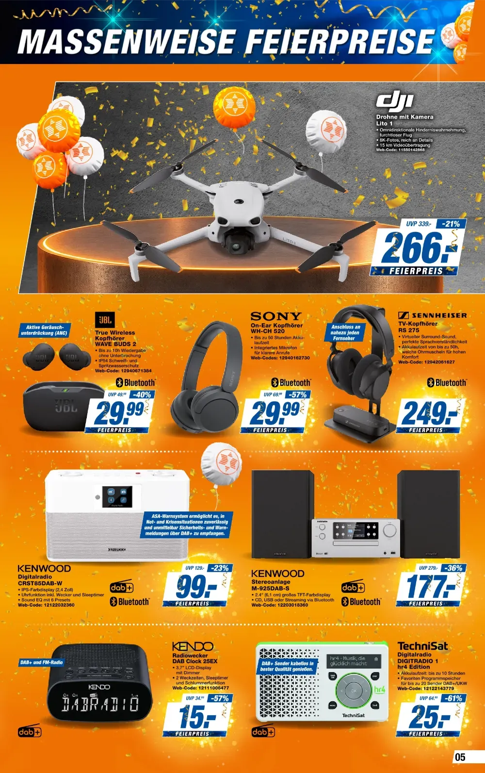Hem Expert Prospekt KW 43 Seite 5 mit DJI Drohne Lito 1, JBL Kopfhörer & Sony On-Ear Kopfhörer