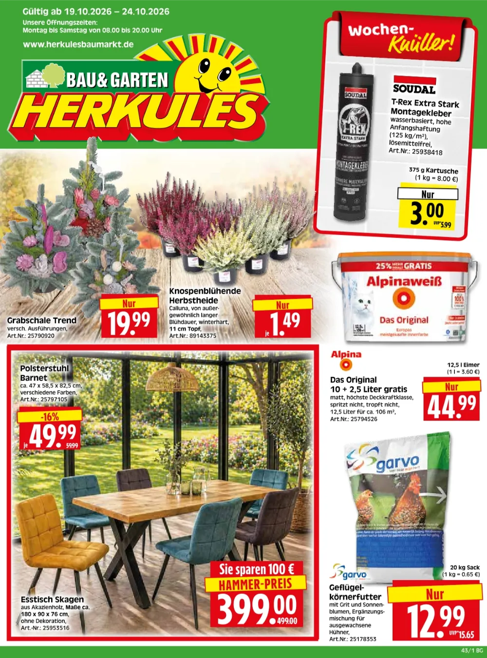herkules baumarkt prospekt ab 19 10 2026 kw43 seite 01