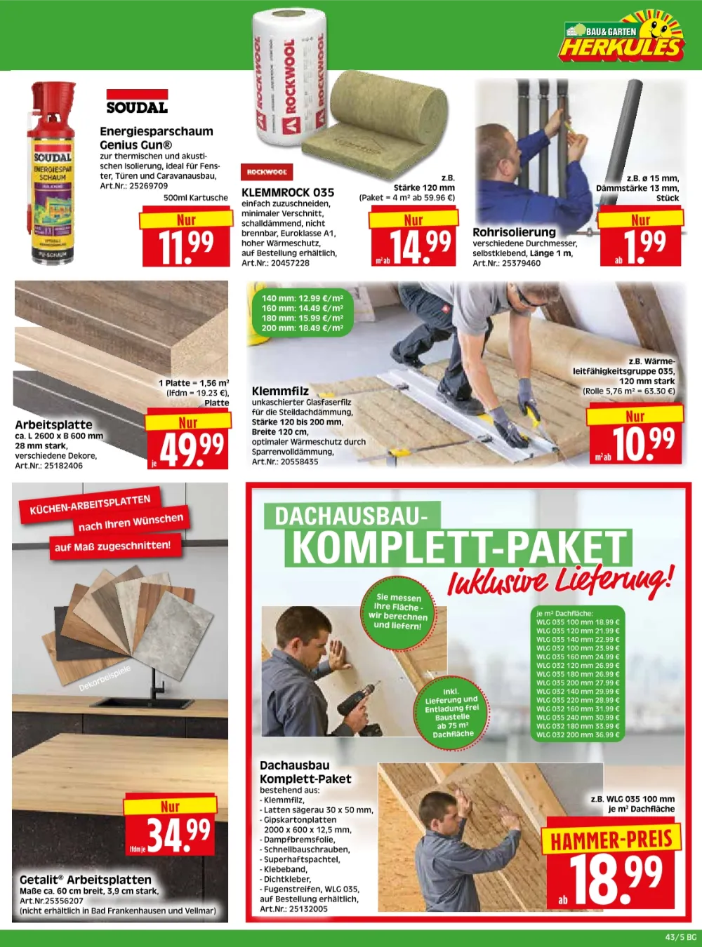 Herkules Baumarkt Prospekt KW 43 Seite 5 mit Soudal Energiesparschaum, Klemmrock & Rohrisolierung