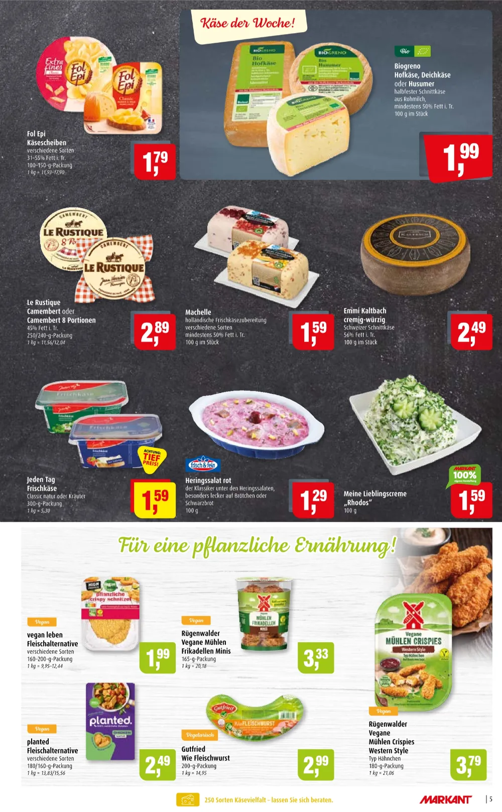 Markant Angebote KW 43 Seite 5 mit Angeboten für Fol Epi Käsescheiben, Biogreno Hofkäse & Le Rustique