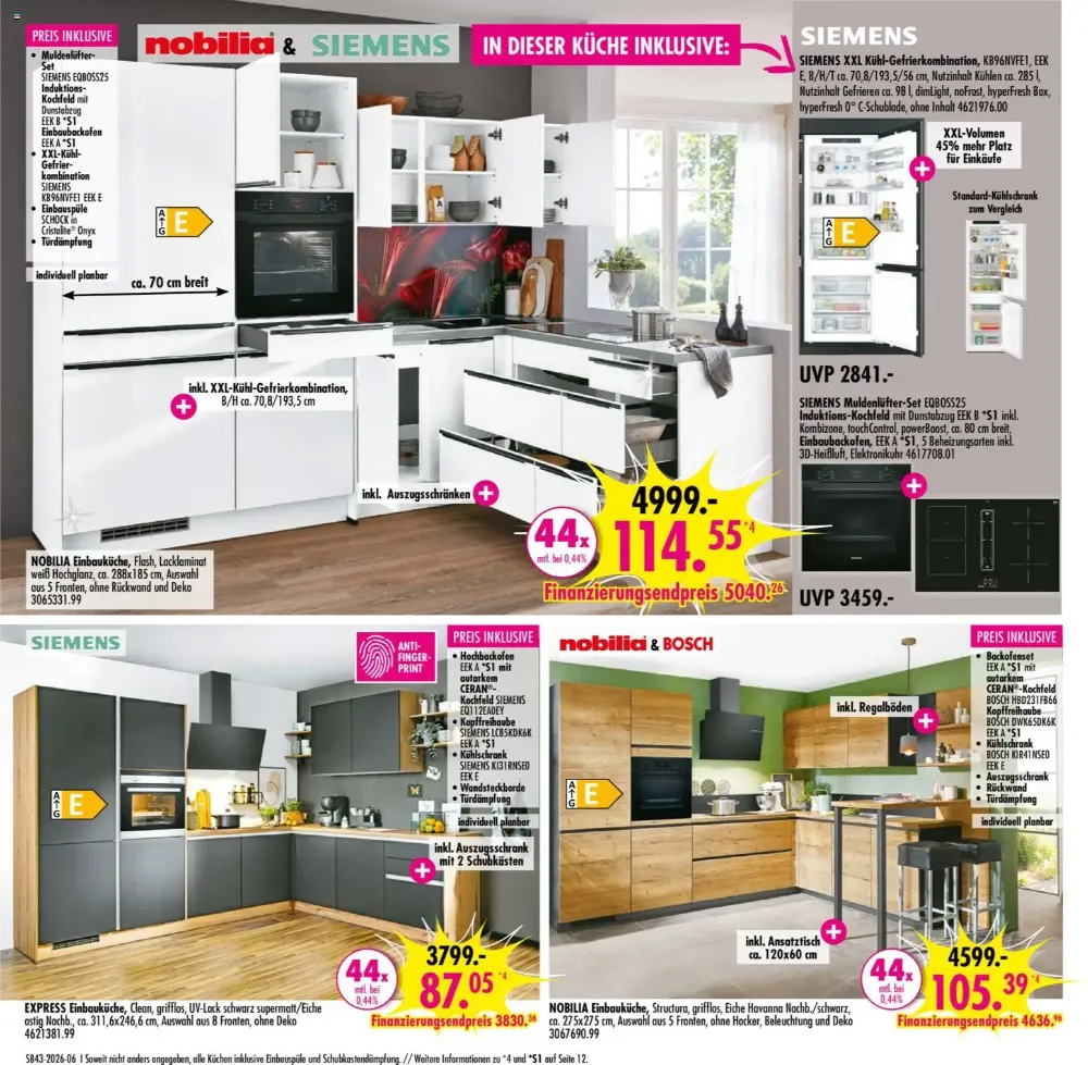Möbel Boss Prospekt KW 43 Seite 6 mit Nobilia Einbauküche Flash, Express Einbauküche Clean & Nobilia Structura   