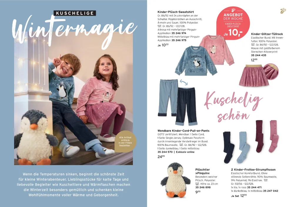 Mit angeboten für Tchibo KW 43 Seite 2 mit Kinder-Plüsch-Sweatshirt, Kinder-Glitzer-Tüllrock & Wendbare Kinder-Cord-Pull-on-Pants