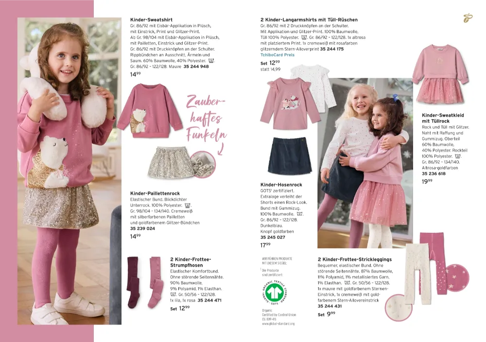 Mit angeboten für Tchibo KW 43 Seite 3 mit Kinder-Sweatshirt, Kinder-Paillettenrock, Kinder-Hosenrock & Kinder-Sweatkleid mit Tüllrock