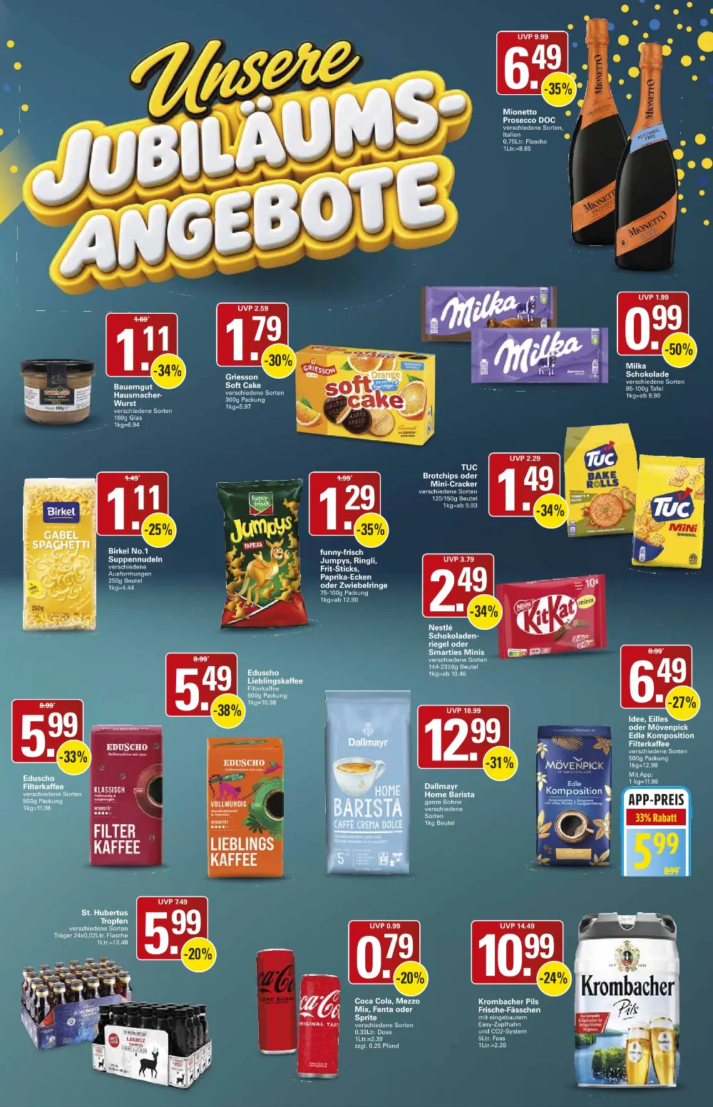 WEZ Prospekt KW 43 Seite 3 mit Mionetto Prosecco, Bauerngut Wurst, Griesson Soft Cake & Milka Schokolade