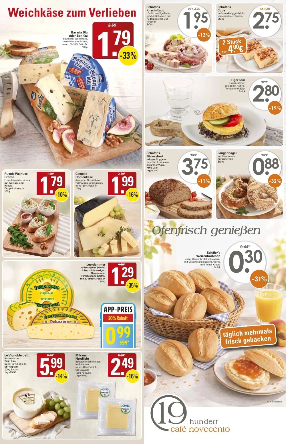 WEZ Prospekt KW 43 Seite 5 mit Bavaria Blu, Rucola Walnuss Creme, Castello Höhlenkäse & Leerdammer